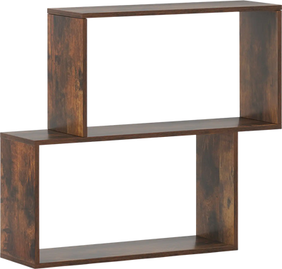 Costway 3-Tier Geometric Bookshelf Wooden Bookcase 2 Cubic Compartments 82075908 New