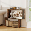 Freestanding 3-tier geometric bookshelf in brown with open shelves, ideal for books and decor in modern spaces.