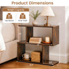 3-tier geometric bookshelf in brown, featuring an open-ended design and compact footprint for versatile display and storage.