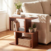 3-Tier Geometric Bookshelf Freestanding Display Shelf Side Table Set of 2-Walnut - Gallery View 1 of 11