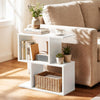 3-Tier Geometric Bookshelf Freestanding Display Shelf Side Table Set of 2-White - Gallery View 1 of 11