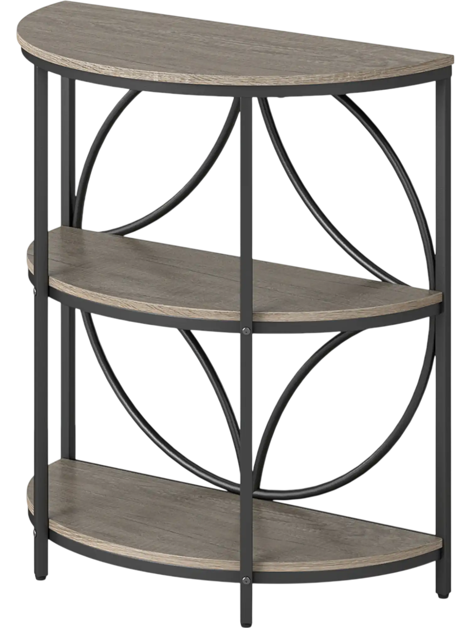 Costway 3-Tier Half Round End Side Table Metal Frame Living Room 72923277 New