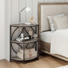 3-Tier Half Round End Table with Study Metal Frame for Living Room-Gray - Gallery View 1 of 11