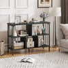 3-Tier Horizontal Cubby Bookshelf with Open Shelves-Black - Gallery View 1 of 10