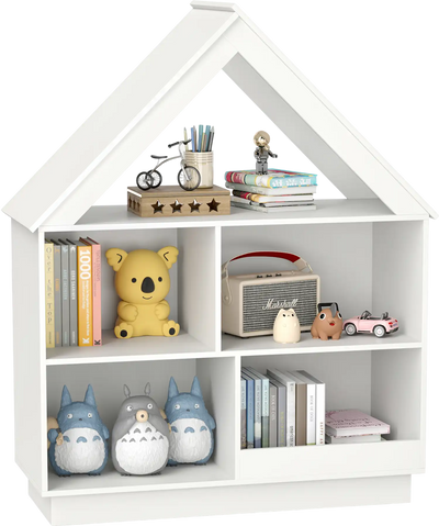 Costway 3-Tier House-Shaped Toy Storage Organizer Open Shelves 81974253 New