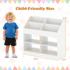 3-tier kid's bookshelf toy storage organizer in white with 4 compartments, designed for child-friendly height and.