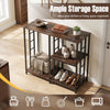 3-tier kitchen baker's rack in rustic brown with open shelves, ideal for organizing appliances in kitchens or.