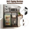 3-tier kitchen baker's rack in rustic brown with open shelves, ideal for microwaves and mini fridges, enhances.