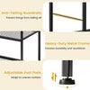 3-tier kitchen serving cart with heavy-duty metal frame, adjustable foot pads, and anti-falling guardrails for.