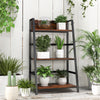 3-tier ladder bookshelf with a sturdy metal frame, displaying plants and decor, perfect for organizing essentials.