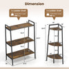 3-tier ladder shelf and corner shelf set in rustic brown with a sturdy metal frame for versatile storage in any room.
