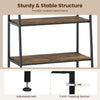 3-tier ladder shelf and corner shelf set with a rustic brown finish and sturdy metal frame, ideal for versatile storage.