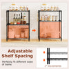 3-tier black metal storage shelving unit set of 2 with adjustable shelves for versatile organization in any space.