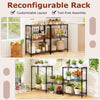 3-tier black metal storage shelving unit set with adjustable shelves and V-shaped wire racks for versatile organization.