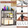 3-tier black metal storage shelving unit with adjustable shelves, V-shaped wire rack, and 450 lbs capacity for.
