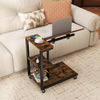3-Tier Mobile Couch Side Table with Tiltable Tabletop-2 Piece - Gallery View 1 of 10