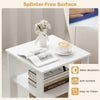 Modern white 3-tier nightstand with open storage shelves, featuring an easy-to-clean, anti-scratch surface for.