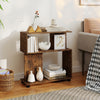 3-Tier Modern S-shaped Bookshelf with Adjustable Feet-Rustic Brown - Gallery View 1 of 10