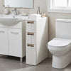 3-Tier Narrow Storage Cabinet, Slim Rolling Cart with 3 Drawers and 2 Removable Dividers-S - Gallery View 1 of 10
