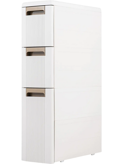 Costway Narrow Storage Cabinet w/ Drawers & Removable Dividers 84585030 New
