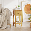 3-Tier Nightstand with Drawer and Open Storage Shelf-Natural - Gallery View 1 of 11