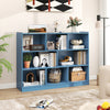 3-Tier Open Bookcase 8-Cube Floor Standing Storage Shelves-Blue - Gallery View 1 of 10