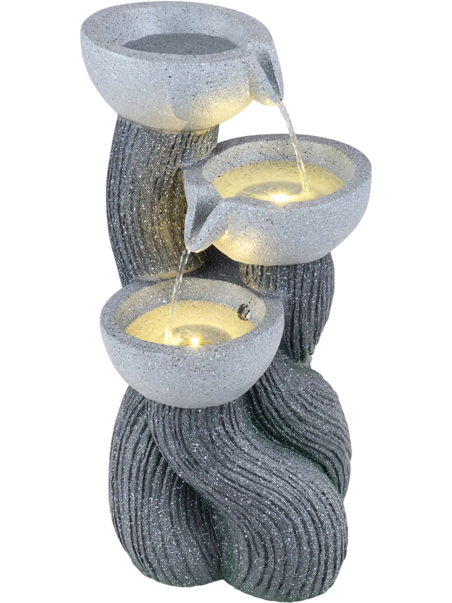 Costway 3-Tier Outdoor Water Fountain w/ LED Lights 18.5