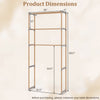 3-tier over the toilet storage rack dimensions, featuring solid pine wood and open shelves for bathroom organization.