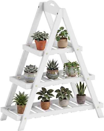 Costway 3-Tier Wood Plant Stand Flower Pot Display Shelf 73400122 New