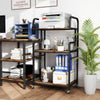 3-Tier Rolling Printer Stand Home Office Large Printer Cart with Storage Shelves-Rustic Brown - Gallery View 1 of 10