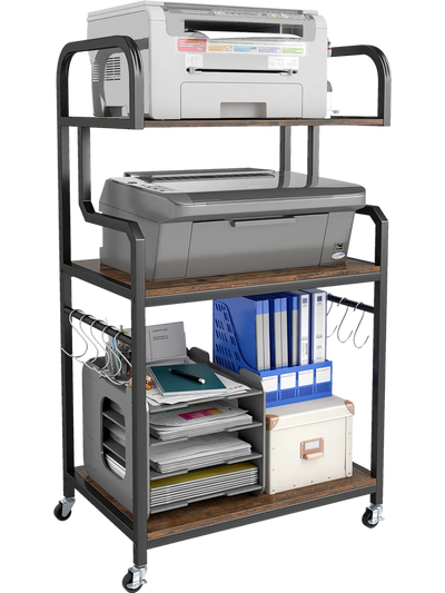Costway 3-Tier Rolling Printer Stand Storage Shelves 47713525 New