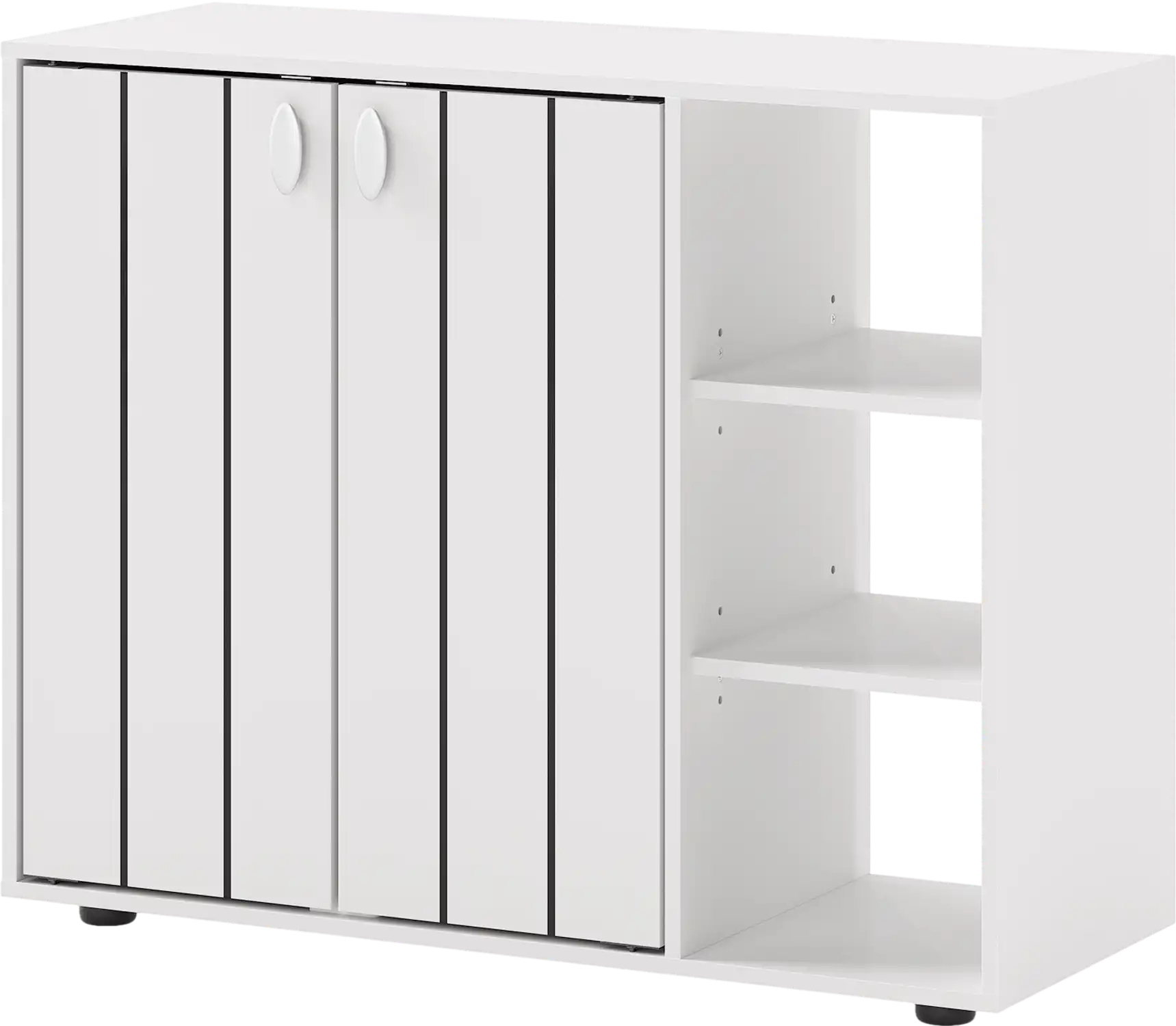 Costway 3-Tier Shoe Cabinet with Doors Adjustable Shelves 98313000 New