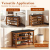 3-tier shoe rack bench featuring a soft cushion and adjustable shelves, designed for versatile use in any home setting.
