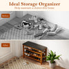 3-tier shoe rack bench in brown with adjustable shelves and soft cushion, ideal for entryway organization.