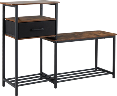 Costway 3-Tier Shoe Storage Rack Bench w/ Drawer Metal Frame 86074422 New