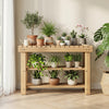 3-Tier Solid Wood Shoe Rack Bench with Slatted Shelves-M - Gallery View 1 of 10
