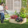 3-tier wooden raised garden bed with vibrant flowers, crafted from fir wood, ideal for gardens and balconies.