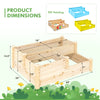 3-tier wooden raised garden bed with open-ended base, crafted from fir wood, ideal for various plants in any outdoor.