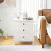 3-Drawer Wooden Nightstand Modern Bedside Table-White - Gallery View 1 of 9