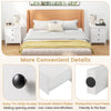 3-drawer wooden nightstand in white with easy-to-grip knobs and smooth metal slides, ideal for bedroom organization.