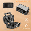3-in-1 sandwich maker with removable non-stick plates, featuring a foldable design and 1082W power for versatile.