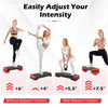 3-in-1 aerobic step platform set with risers and balance trainers, adjustable heights for versatile home workouts.