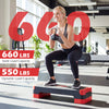 3-in-1 aerobic step platform set with stackable risers, supporting 660 lbs, ideal for home workouts and stability.