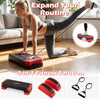 Aerobic step platform set with stackable risers and balance trainers, ideal for home workouts and strength training.