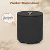 Black 3-in-1 outdoor HDPE umbrella base with a 2” umbrella hole, designed for stability and easy outdoor organization.
