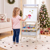 3-in-1 Art Easel for Kids with Magnetic Chalkboard and Whiteboard-Natrual - Gallery View 1 of 11