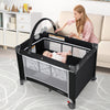 3-in-1 Portable Baby Crib and Playpen with Changing Table-Black - Gallery View 1 of 10