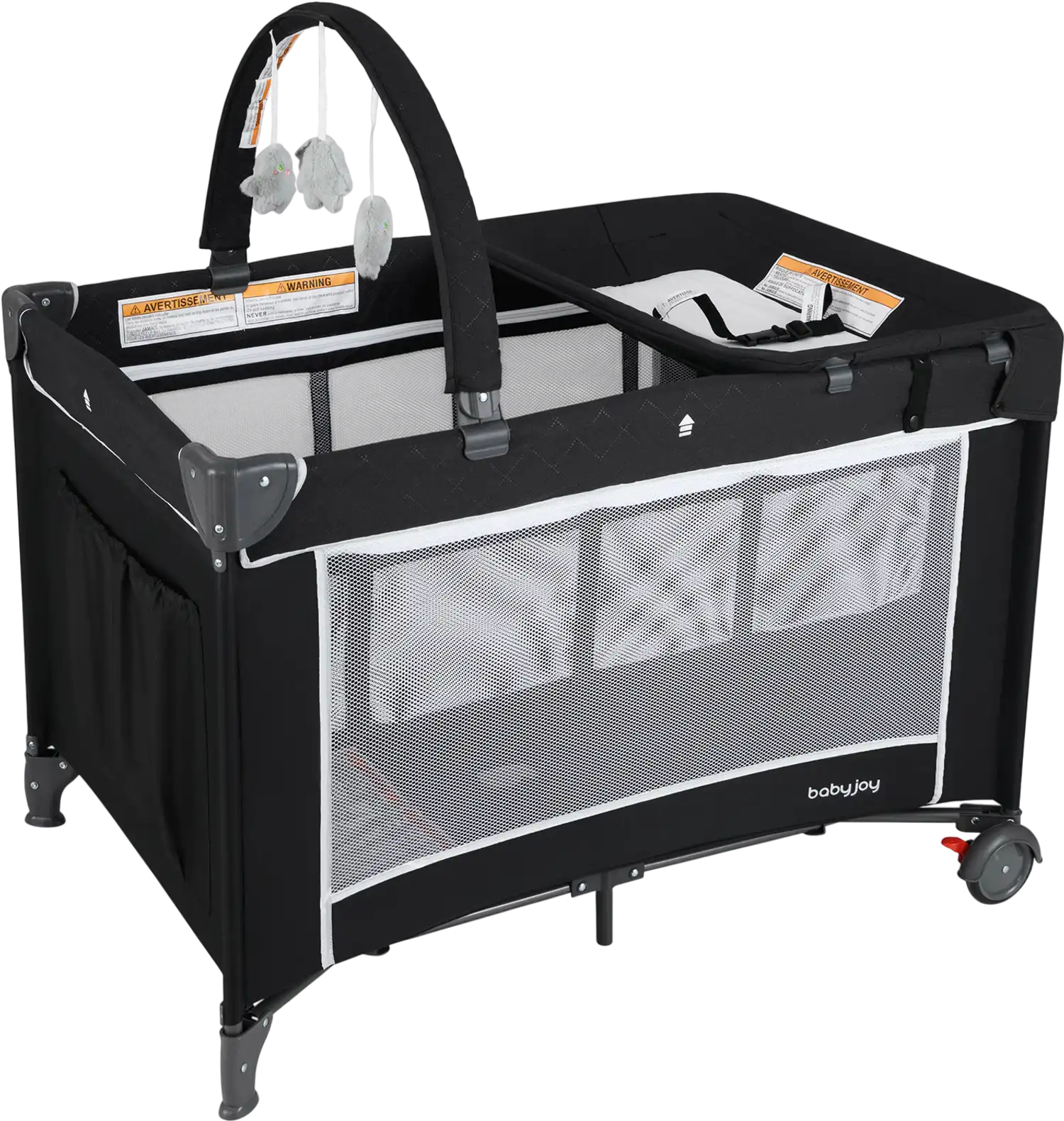 Costway 3-in-1 Portable Baby Crib Playpen w/ Changing Table 164857293 New