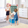 Adjustable 3-in-1 kid easel with magnetic chalkboard and whiteboard, perfect for drawing and creativity for ages 3-8.