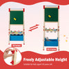 Adjustable height kid easel with magnetic chalkboard and whiteboard, suitable for ages 3-8, featuring storage tray.
